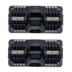 Paire d'haltères réglables de 5 à 41 kg avec support - Kit d'haltères à charge automatique Durabell