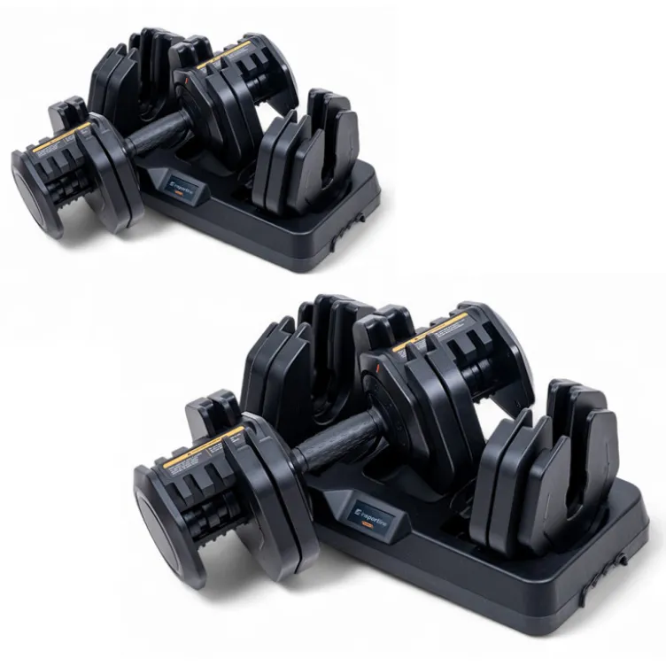 Paire d'haltères réglables de 5 à 41 kg avec support - Kit d'haltères à charge automatique Durabell