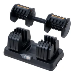 Paire d'haltères réglables de 5 à 41 kg avec support - Kit d'haltères à charge automatique Durabell