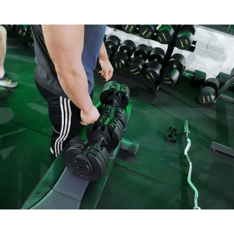 Paire d'haltères réglables 2,3 à 20 kg Grip maximale 16 niveaux de réglages