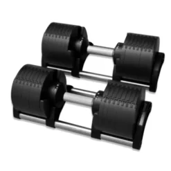 Paire d'haltères réglables 2 à 32 kg incrémentation 2 kg avec supports inclus pour Home-Gym