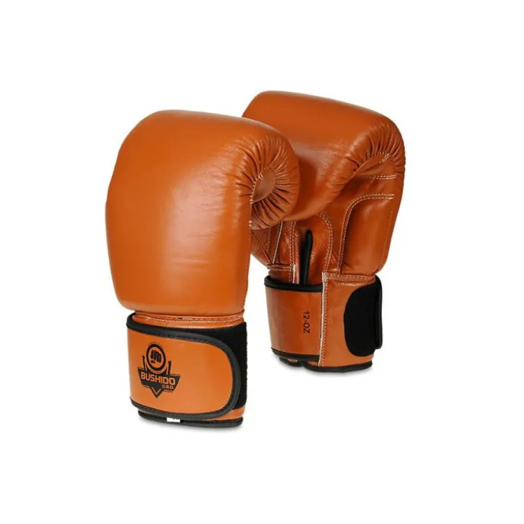 Paire gants de boxe professionnelle en cuir marron