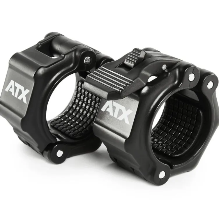 Paires de verrous de serrage professionnelle ATX pour barres de musculation olympiques avec sécurité