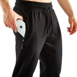 Pantalon de survêtement ATX avec poche en zip et porte-serviette - Design noir
