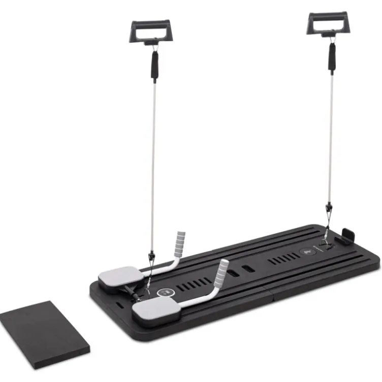 Pilates Reformer pliable avec bandes de résistance et poignées de pompes - Pilates à domicile