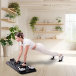 Pilates Reformer pliable avec bandes de résistance et poignées de pompes - Pilates à domicile