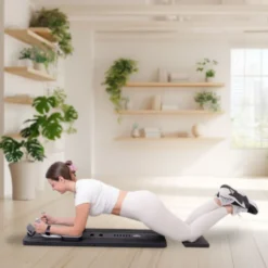 Pilates Reformer pliable avec bandes de résistance et poignées de pompes - Pilates à domicile