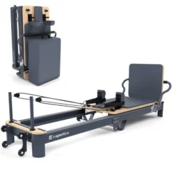 Pilates reformer pliable avec système de résistance à ressorts réglable jusqu'à 79 kg - Appuie-épaules amovibles