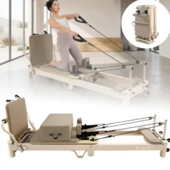 Pilates Reformer Pliable Comfolder EVO avec système de résistance à ressorts jusqu'à 79 kg et boîte Pilates incluse