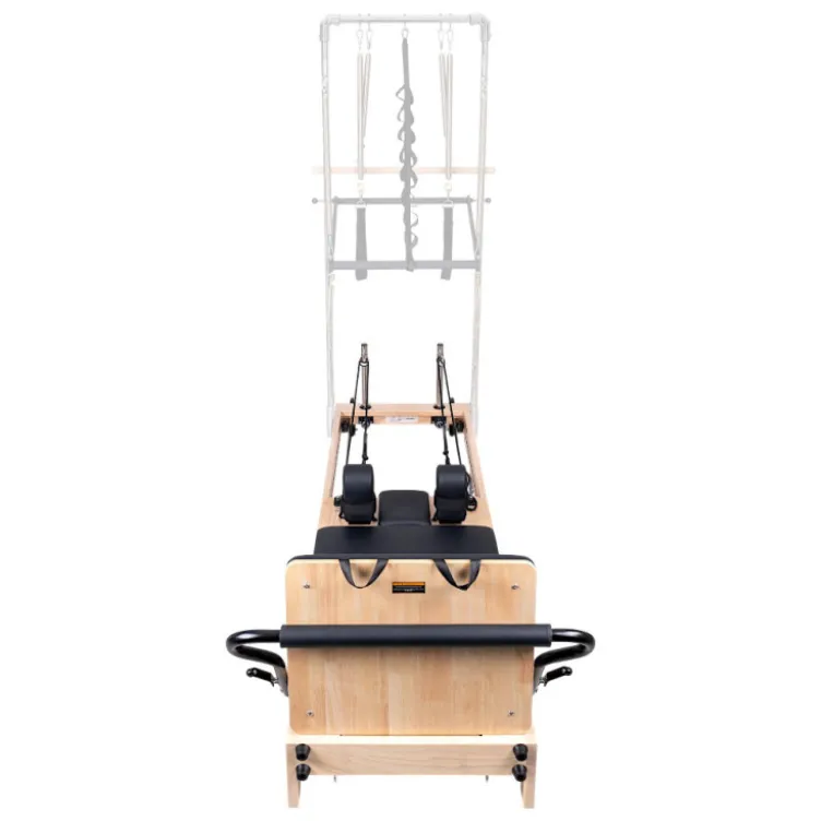 Pilates Reformer professionnel pliable en bois de chêne massif avec réglages multiples et résistance à ressorts