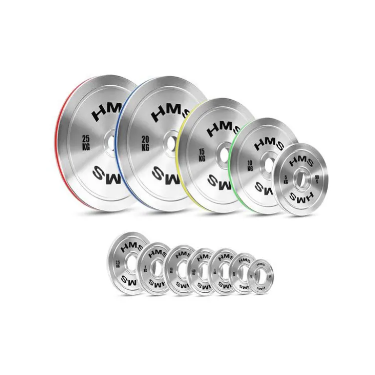 Plaques de poids 50mm de précision 0,25 à 25 kg en acier chromé pour salles de sport professionnelles - Écart de poids faible