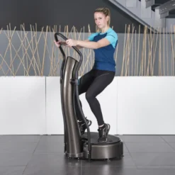 Plateforme avec vibrations 3D et poignée haute pour récupération musculaire complète - Surface antidérapante
