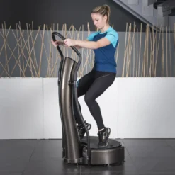 Plateforme avec vibrations 3D et poignée haute pour récupération musculaire complète - Surface antidérapante
