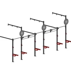Plateforme de cross-training Titanium Strength RIG-T3 équipée de 3 racks pour box de cross-fit - Équipements divers inclus