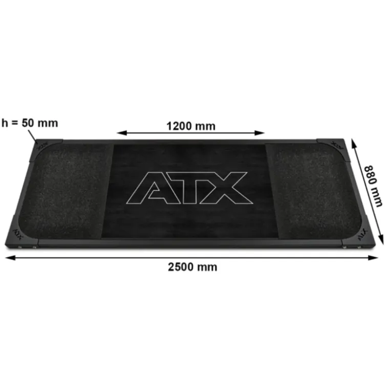 Plateforme de deadlift ATX avec hauteur d'amortissement 5 cm pour entraînement strongman - Granulés de caoutchouc et bois
