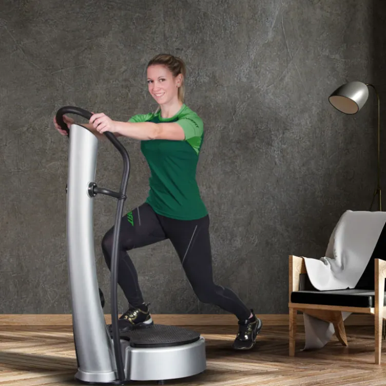 Plateforme verticale Lotos vibrante pour exercices de cardio avec affichage LED - Grandes poignées antidérapantes