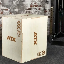 Plyo jump box ATX en bois de cross-training avec 3 hauteurs de sauts : 50 / 60 et 70 cm