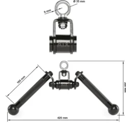 Poignée de tirage en V Biceps/Triceps nouvelle génération haute qualité - Rotation V Bar Black Line