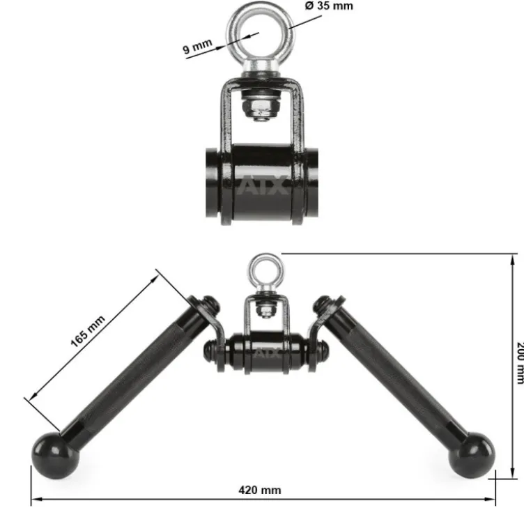 Poignée de tirage en V Biceps/Triceps nouvelle génération haute qualité - Rotation V Bar Black Line