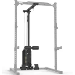 Poste à poulie à charge guidée 100 kg pour half rack ATX HRX-510 avec repose-jambes et repose-pieds pour un confort extrême
