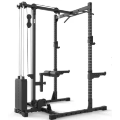 Poste à poulie à charge guidée 100 kg pour half rack ATX HRX-510 avec repose-jambes et repose-pieds pour un confort extrême