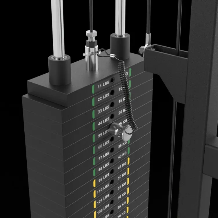 Poste à poulie à charge guidée 100 kg pour half rack ATX HRX-510 avec repose-jambes et repose-pieds pour un confort extrême
