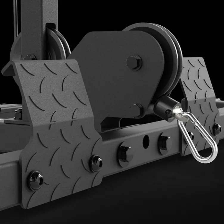 Poste à poulie à charge guidée 100 kg pour half rack ATX HRX-510 avec repose-jambes et repose-pieds pour un confort extrême