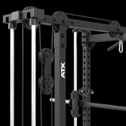 Poste à poulie à charge guidée 100 kg pour half rack ATX HRX-510 avec repose-jambes et repose-pieds pour un confort extrême