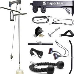 Poste à poulie à fixation murale compacte avec kit d'accessoire de tirage pour entraînement en home-gym