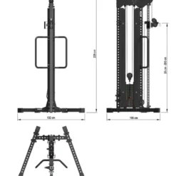 Poulie simple professionnelle réglable ATX avec colonne de poids 90 kg Cable Pull Tower - Réglable sur 37 positions