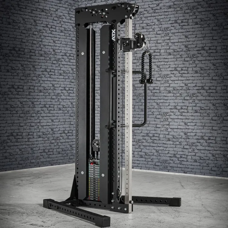 Poulie simple professionnelle réglable ATX avec colonne de poids 90 kg Cable Pull Tower - Réglable sur 37 positions