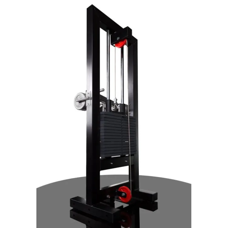 Poulie vis à vis avec double colonne de poids et barre de traction pour espace sportif public
