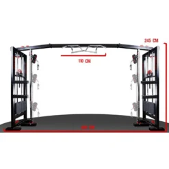 Poulie vis à vis avec double colonne de poids et barre de traction pour espace sportif public