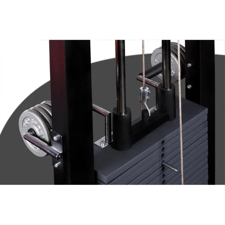 Poulie vis à vis avec double colonne de poids et barre de traction pour espace sportif public