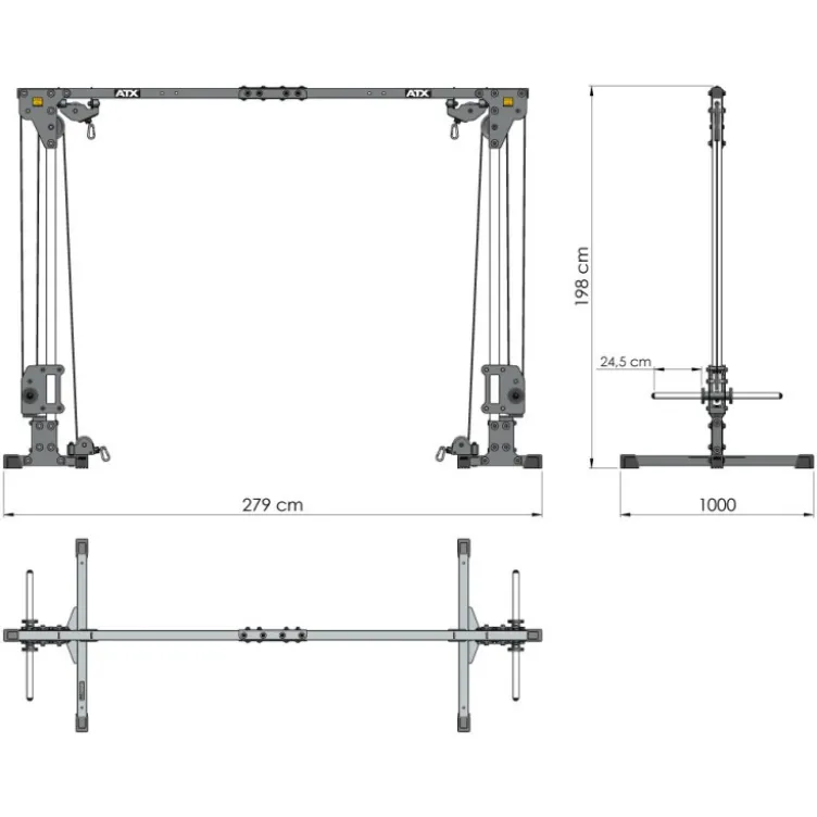 Poulie vis à vis à charge libre 2x125 kg - ATX Câble Crossover Machine