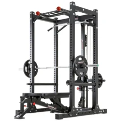 Power cage avec poulie haute et basse et barre de traction