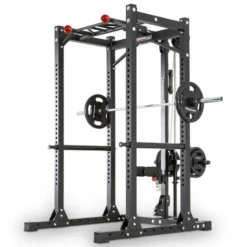 Power cage avec poulie haute et basse et barre de traction