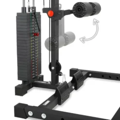 Power Half Rack de musculation ATX avec colonne de poids 115 kg et crochets en J - Série 600
