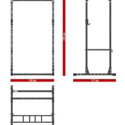 Power rack ATX fitness à capacité de charge élevée de 500 kg avec safety spotter et J-hooks - Homegym Série 500