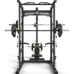 Power rack cage ATX avec poulie à charge libre et barre guidée - Barre de traction multigrip incluse série 700