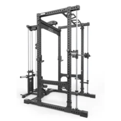 Power rack cage ATX avec poulie à charge libre et barre guidée - Barre de traction multigrip incluse série 700