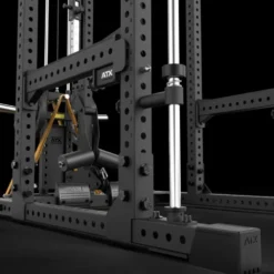 Power rack cage ATX avec poulie à charge libre et barre guidée - Barre de traction multigrip incluse série 700