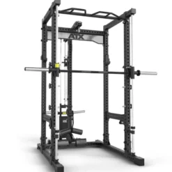 Power rack cage ATX avec poulie à charge libre et barre guidée - Barre de traction multigrip incluse série 700
