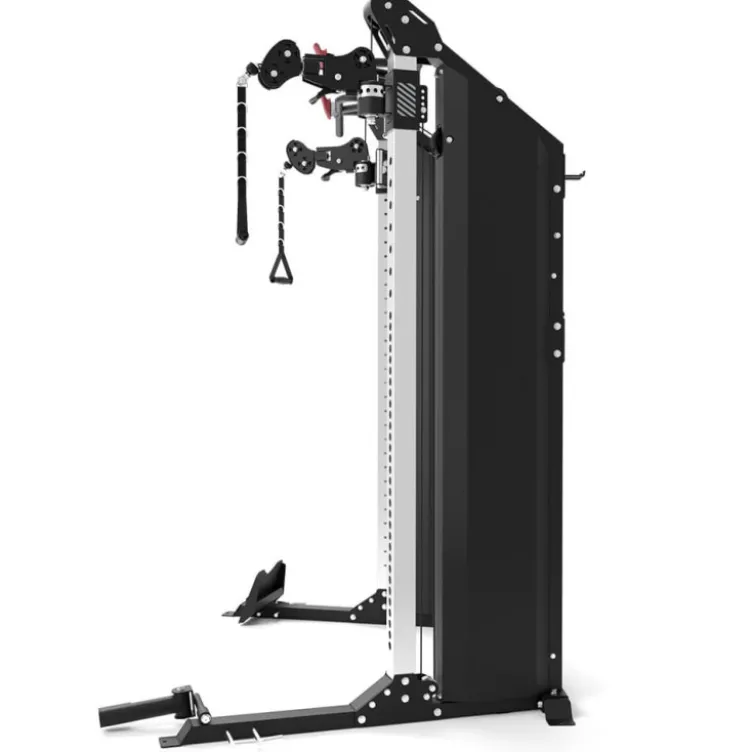 Power rack complet de musculation avec double colonne de poids de 90 kg et poulies rotatives à 360°