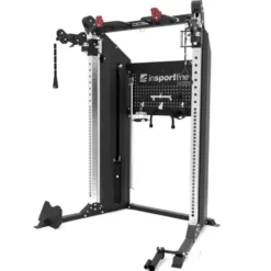 Power rack complet de musculation avec double colonne de poids de 90 kg et poulies rotatives à 360°