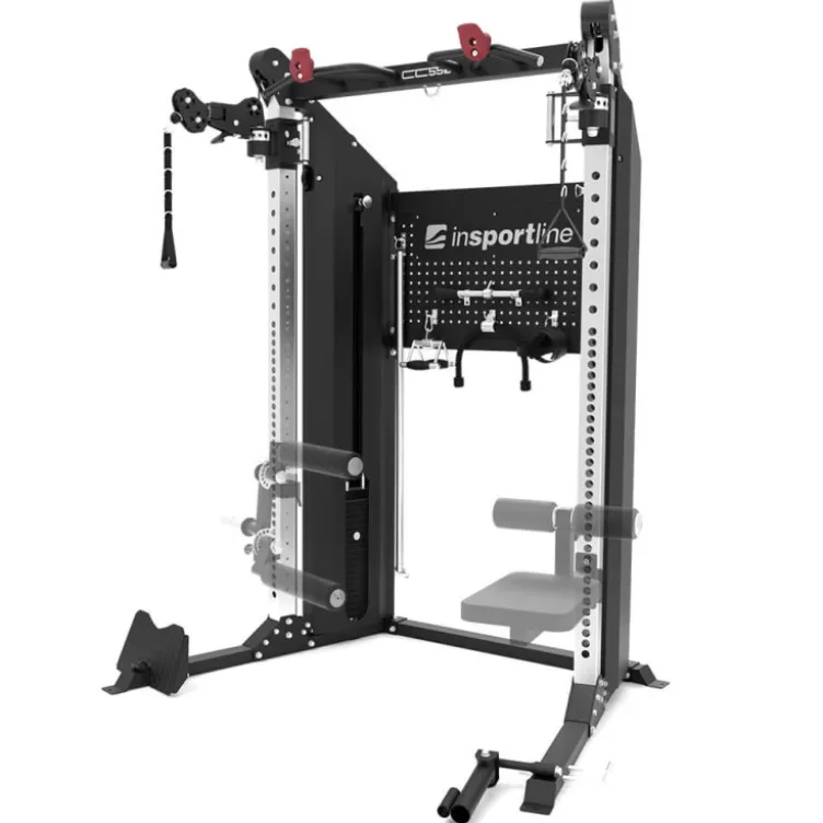 Power rack complet de musculation avec double colonne de poids de 90 kg et poulies rotatives à 360°