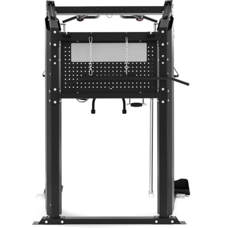 Power rack complet de musculation avec double colonne de poids de 90 kg et poulies rotatives à 360°