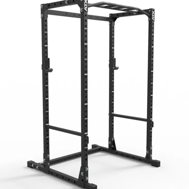Power rack de musculation complet série 500 avec poste tractions, crochets en J et étagères d'urgence capacité 500 kg -195 cm