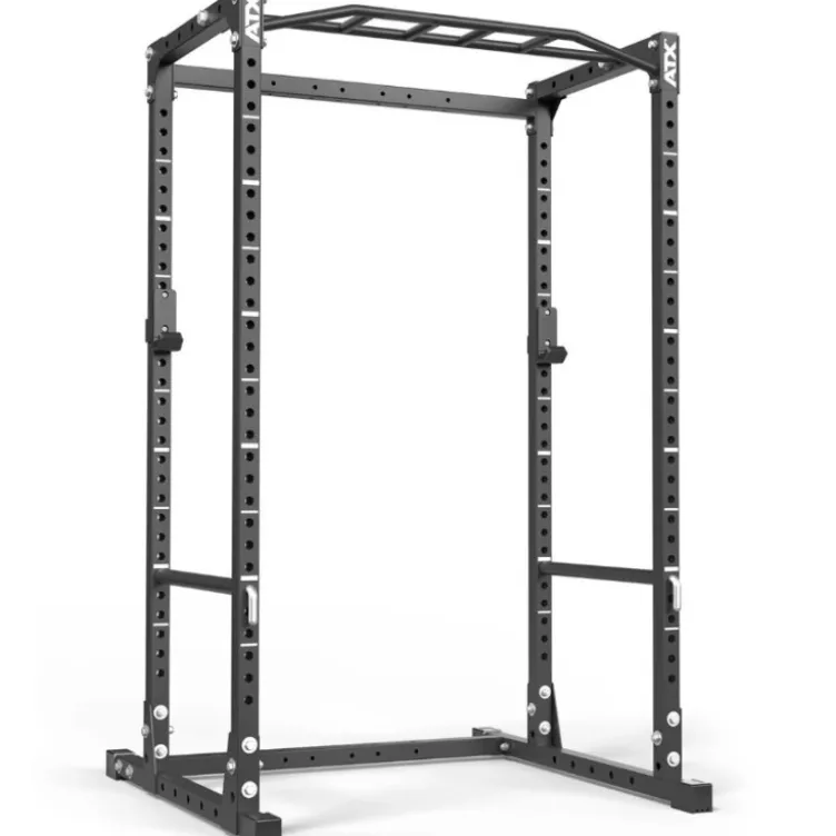 Power rack de musculation complet série 500 avec poste tractions, crochets en J et étagères d'urgence capacité 500 kg -195 cm