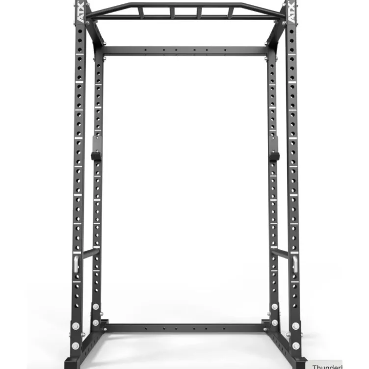Power rack de musculation complet série 500 avec poste tractions, crochets en J et étagères d'urgence capacité 500 kg -195 cm